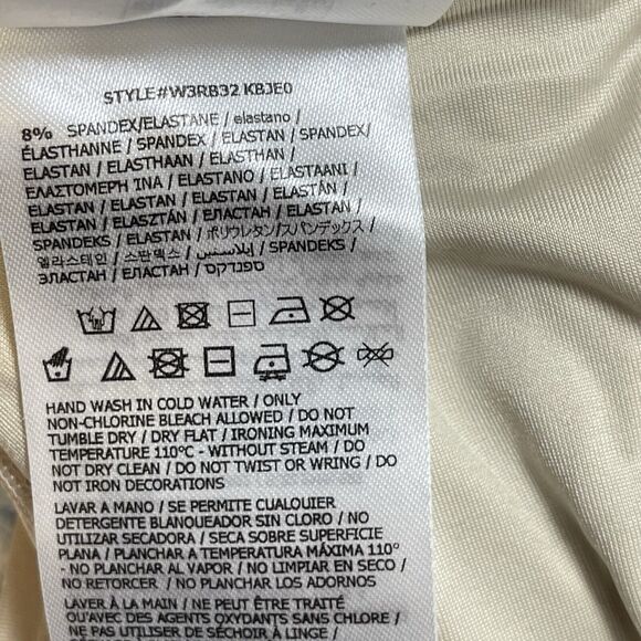 NWT GUESS Heidi Sequin Fringe Wide Leg Pants Womens SIZE MEDIUM Pearl NYE Shiny - Picture 16 of 16